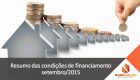 Novas condições de financiamento residencial da Caixa. Válido a partir de outubro/2015