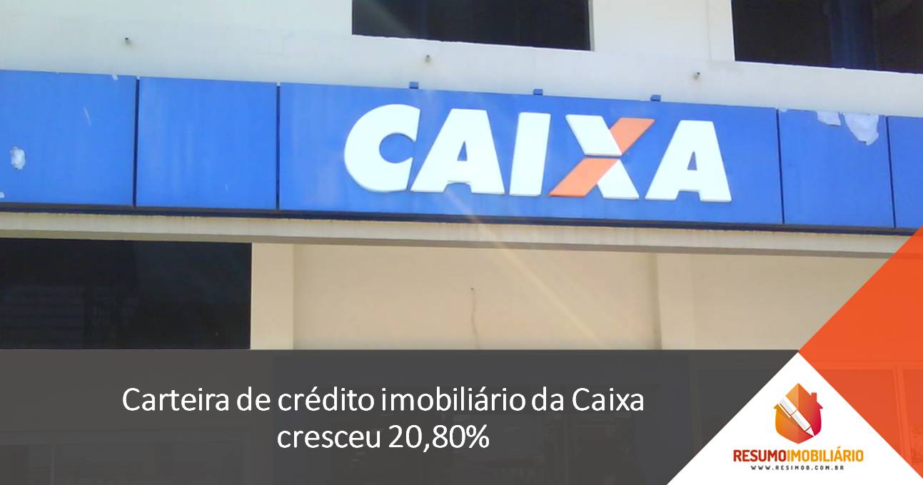 Carteira de crédito imobiliário da Caixa cresceu 20,80%