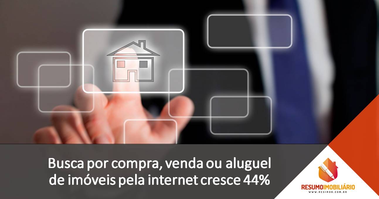 Busca por compra, venda ou aluguel de imóveis pela internet cresce 44%