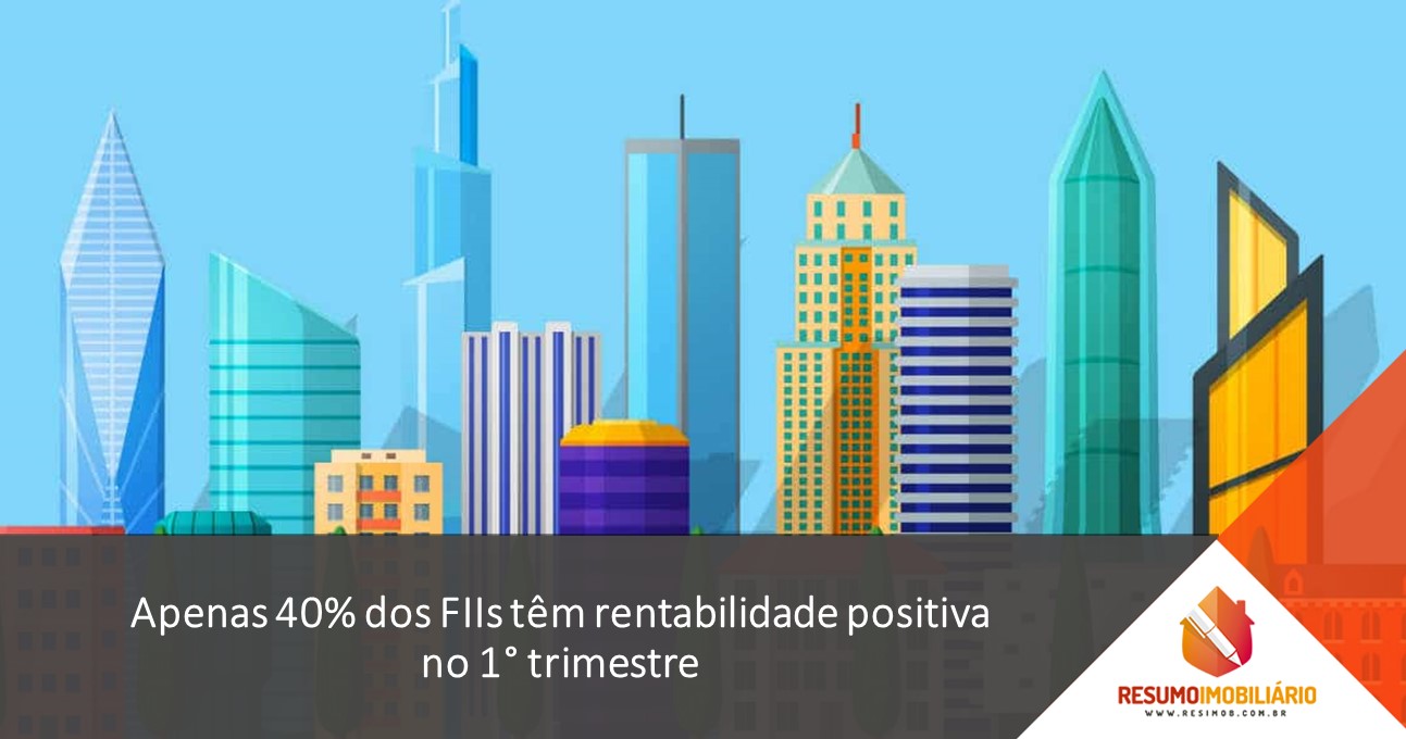 Apenas 40% dos FIIs têm rentabilidade positiva no 1° trimestre